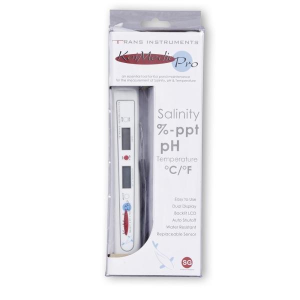 Koimedic Pro Salz, pH und Temperatur Handmessgerät